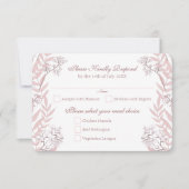Dusty Roos roze bruiloft botanisch Kaart (Voorkant)