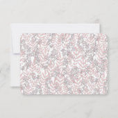 Dusty Roos roze bruiloft  botanisch Kaart (Achterkant)