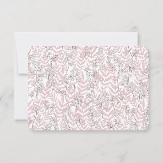 Dusty Roos roze bruiloft  botanisch Kaart (Achterkant)