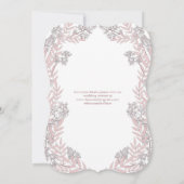 Dusty Roos roze bruiloft botanisch Kaart (Achterkant)