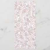 Dusty Roos roze bruiloft  botanisch Menu (Achterkant)