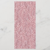 Dusty Roos roze bruiloft  botanisch Menu (Achterkant)