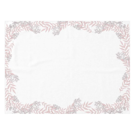 Dusty Roos roze bruiloft  botanisch Tafelkleed (Voorkant (Horizontaal))