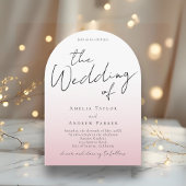 Dusty Roos Roze bruiloft uitnodiging foto QR code