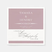 Dusty Roos Roze Elegant Bruiloft Toast Gepersonali Servet (Voorkant)