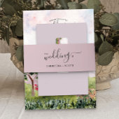 Dusty Roos Roze Elegant script Bruiloft Uitnodigingen Wikkel