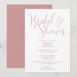 Dusty Roos Roze Elegant Script Vrijgezellenfeest Kaart