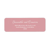 Dusty Roos Roze Elegant Simple Romantic Wedding Etiket (Voorkant)