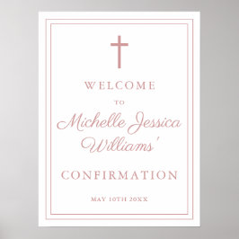 Dusty Roos Roze Grens Bevestiging Welkomstbord Poster