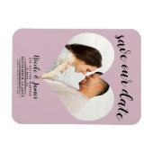 Dusty Roos Roze Hart Foto Bruiloft Save the Date Magneet (Horizontaal)