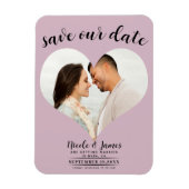 Dusty Roos Roze Hart Foto Bruiloft Save the Date Magneet (Verticaal)