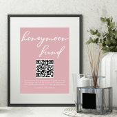 Dusty Roos Roze Huwelijk Honeymoon Fund QR Code Poster