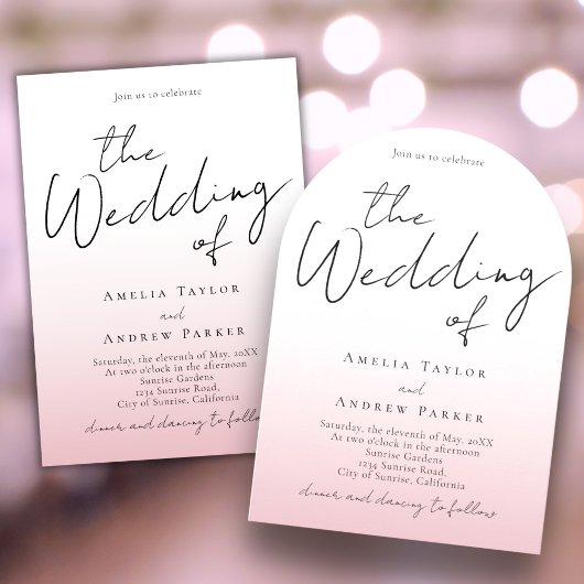 Dusty Roos Roze Huwelijksuitnodiging QR Code RSVP Kaart