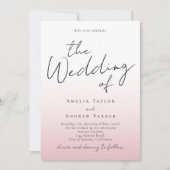 Dusty Roos Roze Huwelijksuitnodiging QR Code RSVP Kaart (Voorkant)