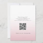 Dusty Roos Roze Huwelijksuitnodiging QR Code RSVP Kaart (Achterkant)