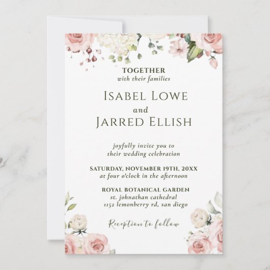 Dusty Roos roze in één weddenschap Kaart (Voorkant)