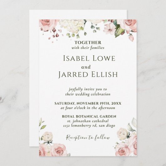 Dusty Roos roze in één weddenschap Kaart (Voorkant / Achterkant)