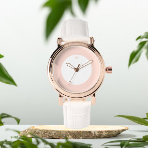 Dusty roos roze initialen gepersonaliseerde eWatch Horloge