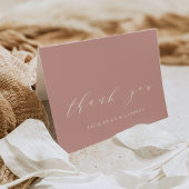 Dusty Roos Roze Kalligrafie Gepersonaliseerd Bedankkaart