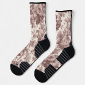 Dusty Roos Roze Marmeren Toile Crew Sokken - Fit (Links)