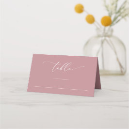 Dusty Roos roze minimalist 3 Wedingstabel nummer Plaatskaartje