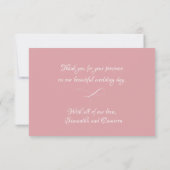 Dusty Roos roze Romantic Simple Elegant Wedding Bedankkaart (Achterkant)