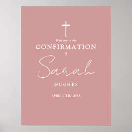 Dusty Roos Roze Script Bevestiging Welkomstbord Poster