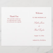 Dusty Roos Roze Script Bi-Fold Huwelijksprogramma (Voorkant)