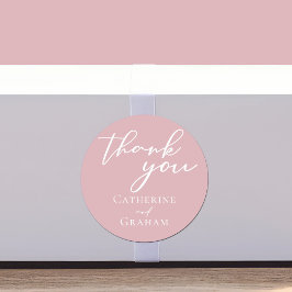 Dusty Roos Roze Typografie Custom Wedding Ronde Sticker