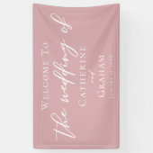 Dusty Roos Roze Typografie Vrouwelijke bruiloft Spandoek (Verticaal)