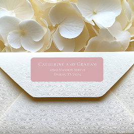 Dusty Roos Roze Typografie Wedding Return Adres Etiket