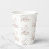 Dusty Roos roze vogelnest Baby shower Papieren Bekers (Achterkant)