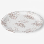 Dusty Roos roze vogelnest Baby shower Papieren Bordje (Gekanteld)