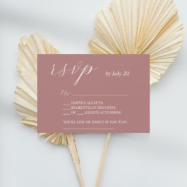 Dusty roos rsvp kalligrafie bruiloft rsvp kaarten kaartje