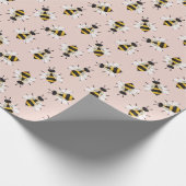 Dusty Roos Rustic Bee Illustration Cadeaupapier (Hoek)