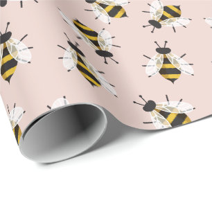 Dusty Roos Rustic Bee Illustration Cadeaupapier