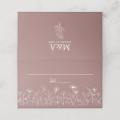 Dusty Roos Rustic Boho Chic Wildflower Plaatskaartje (Buitenkant ongevouwen)