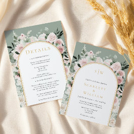 Dusty Roos Sage Eenvoudig Monogram Alles In Een Br Kaart