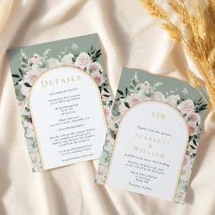 Dusty Roos Sage Eenvoudig Monogram Alles In Een Br Kaart