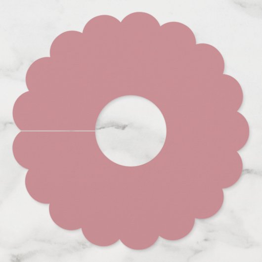 Dusty Roos Sage Groen Bladeren Namen Datum Bruilof Wijnglaslabel (Achterkant)