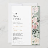 Dusty Roos Sage Modern Wedding de avond ervoor Kaart (Voorkant)