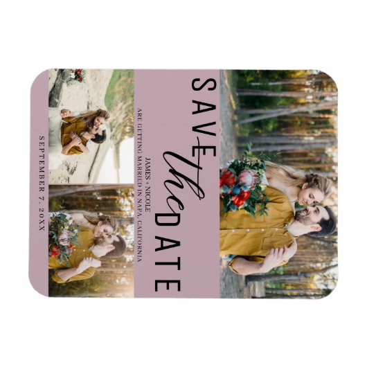 Dusty Roos Save the Date Wedding 3 Foto's Magneet (Horizontaal)