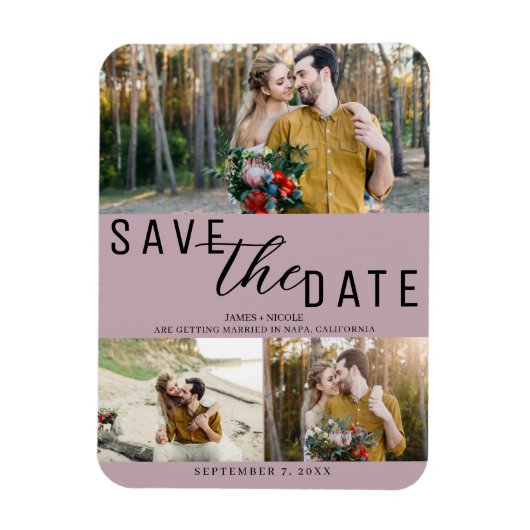 Dusty Roos Save the Date Wedding 3 Foto's Magneet (Verticaal)