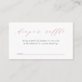 Dusty Roos Script Baby shower Luier Raffle Informatiekaartje (Voorkant)