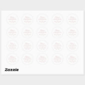 Dusty Roos Script Bedankt voor je bruiloft Ronde Sticker (Vel)