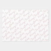 Dusty roos script kerstvakantie inpakpapier vel (Voorkant 3)