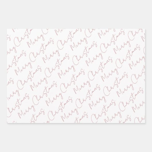 Dusty roos script kerstvakantie inpakpapier vel (Voorkant 3)