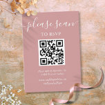 Dusty Roos Script RSVP QR Code Informatiekaartje<br><div class="desc">Een eenvoudige,  elegante stoffige roos roze script RSVP-bijsluiter met uw eigen QR-code en bruiloft website-details in chique typografie. Ontworpen door Thisnotme©</div>