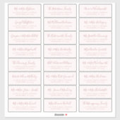 Dusty Roos Script Wedding Guest Adresetiketten Sticker (Vel)