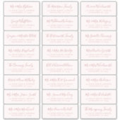 Dusty Roos Script Wedding Guest Adresetiketten Sticker (Voorkant)